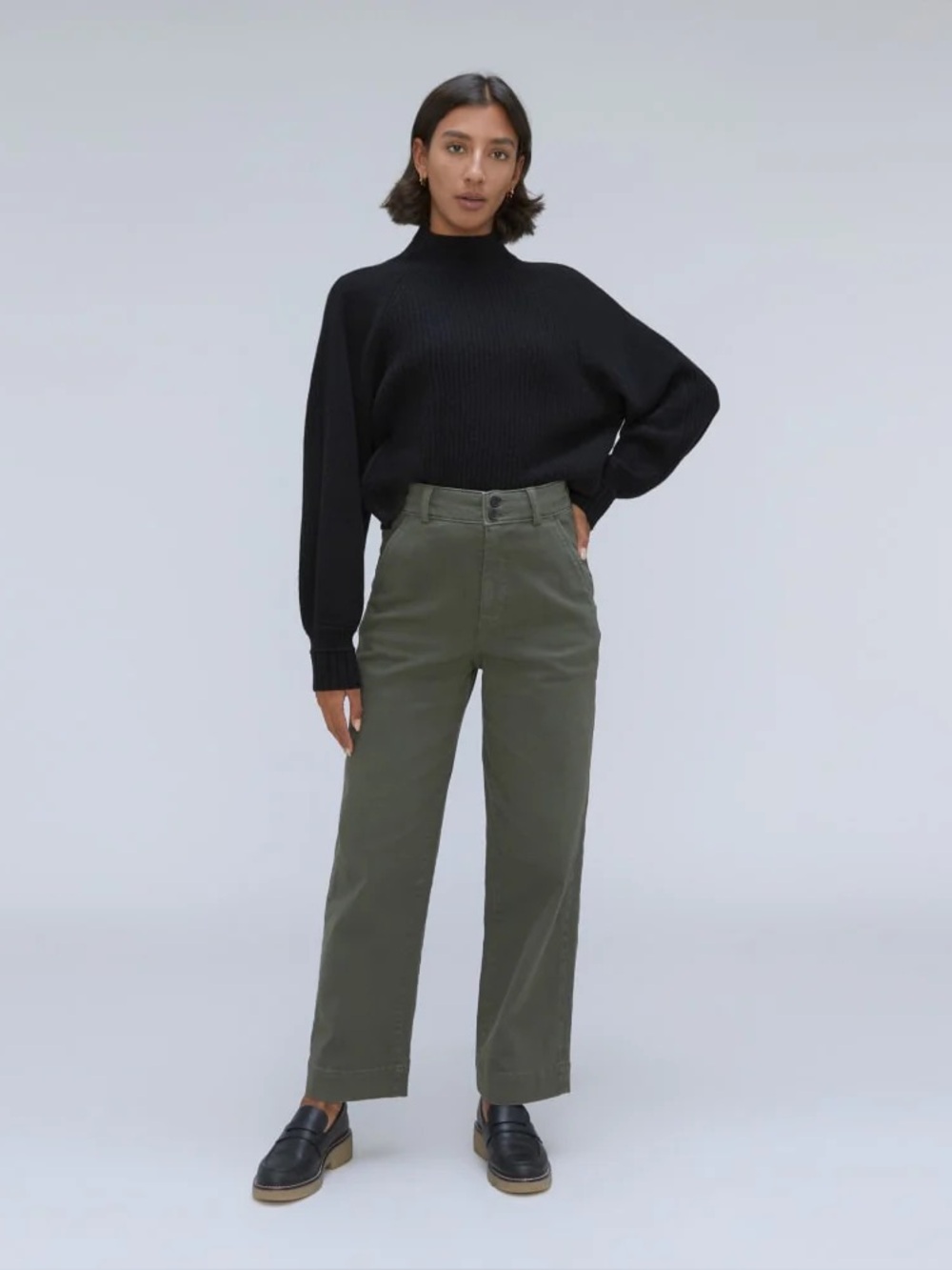Everlane Straight Leg organic cotton pants, size 2